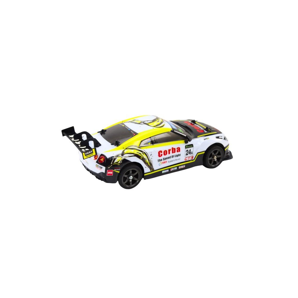 Nuotoliniu būdu valdomas RC sportinis automobilis 1:16 Driftas, baltas/geltonas
