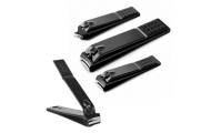 Nail Clippers Set 3 Pieces Large Small Slanted Black