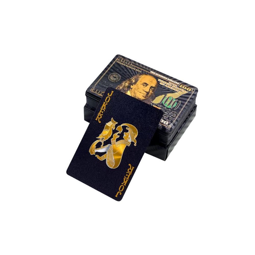 Karty Do Gry Towarzyskiej Eleganckie Banknot Dolar Czarne Talia 54 Karty
