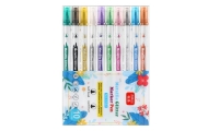 Set of Metallic Glitter Markers, Colored, Double-Sided, 10 Pcs
