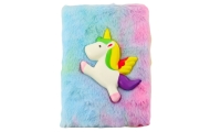 Plush Notebook Lined With Unicorn 3D Colorful