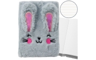 Plush Fur Notebook Lined Notebook With Rabbit Colored A5