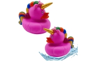 Duck Unicorn Bath Toy Rainbow Mane Tail Pink