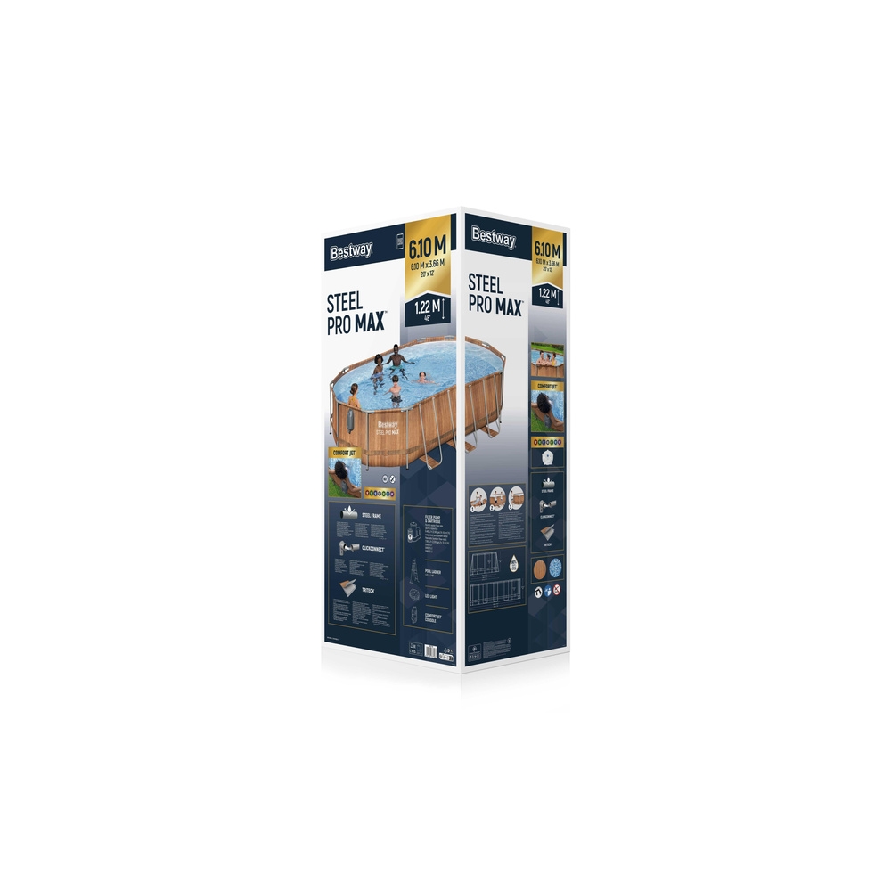Sodo baseinas 610 x 366 x 122 cm Bestway 56719-Žaislai, Lauko žaislai, Baseinai, Karkasiniai baseinai-e-vaikas
