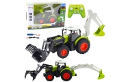 Agricultural Tractor With Rotating Bucket and Excavator 2in1 Remote Controlled 2.4G
