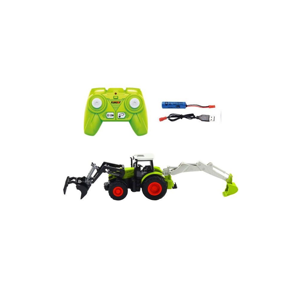 Agricultural Tractor With Rotating Bucket and Excavator 2in1 Remote Controlled 2.4G