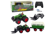 RC Remote Controlled Agricultural Tractor With Trailer And Forks Double Wheels