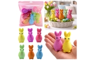 Styrofoam Easter Bunnies Glitter Decorative Colorful 6pcs