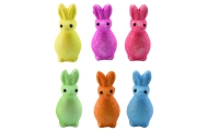 Styrofoam Easter Bunnies Glitter Decorative Colorful 6pcs