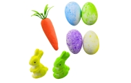 Easter Decorations In Basket Bunnies Eggs Carrot 6pcs
