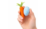 Easter Decorations In Basket Bunnies Eggs Carrot 6pcs