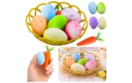Easter Decorations In Basket Eggs Carrot Colorful 7pcs