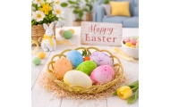 Easter Decorations In Basket Eggs Carrot Colorful 7pcs