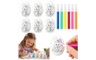 Easter Styrofoam Eggs For Painting Markers Rabbit Pattern C 6pcs