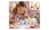 Easter Styrofoam Eggs For Painting Markers Rabbit Pattern C 6pcs