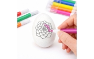 Easter Styrofoam Eggs For Painting Markers Flower Pattern B 6pcs