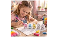 Easter Styrofoam Eggs For Painting Markers Rabbit Pattern D 6pcs