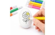 Easter Styrofoam Eggs For Painting Markers Flower Pattern D 6pcs