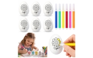 Easter Styrofoam Eggs For Painting Markers Flower Pattern C 6pcs