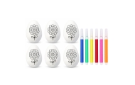 Easter Styrofoam Eggs For Painting Markers Flower Pattern C 6pcs