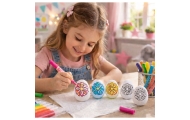 Easter Styrofoam Eggs For Painting Markers Flower Pattern A 6pcs