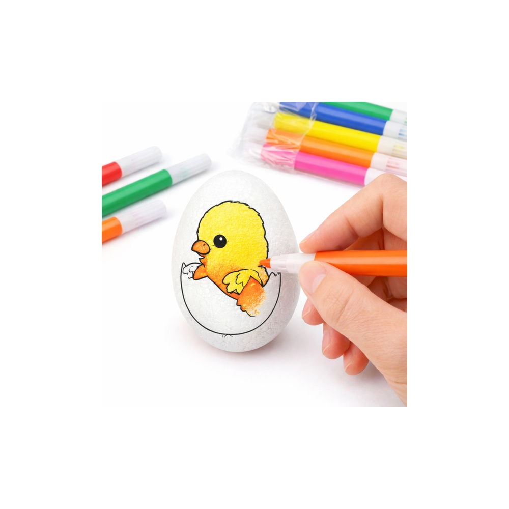 Easter Styrofoam Eggs For Painting Markers Chicken In Egg 6pcs