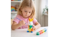 Easter Set Styrofoam Eggs 3pcs Bunny Figurine Paints