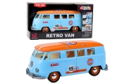 Automobilis "Retro Van" autobusas Šviesos garsai Durys atidarytos Mėlyna