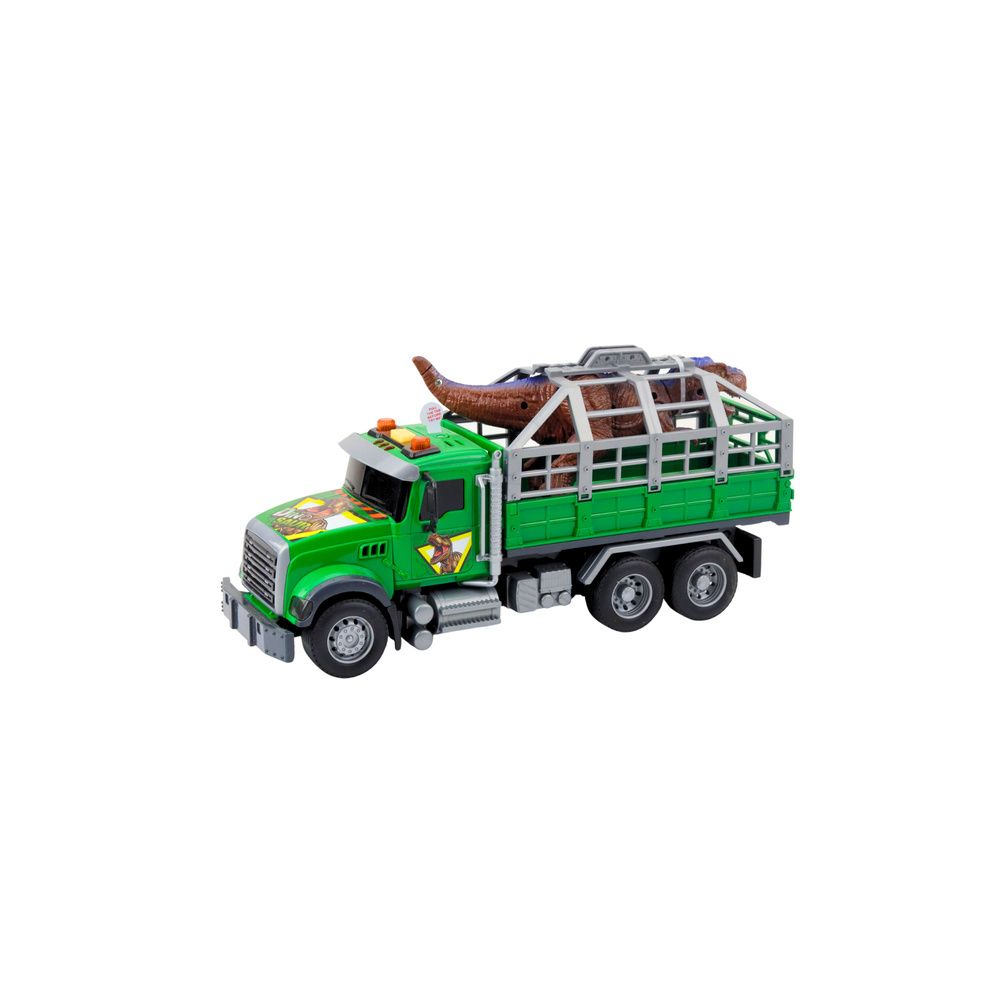 Ciężarówka Transport Dinozaurów Figurka Dinozaura Światła Dźwięki Zielona