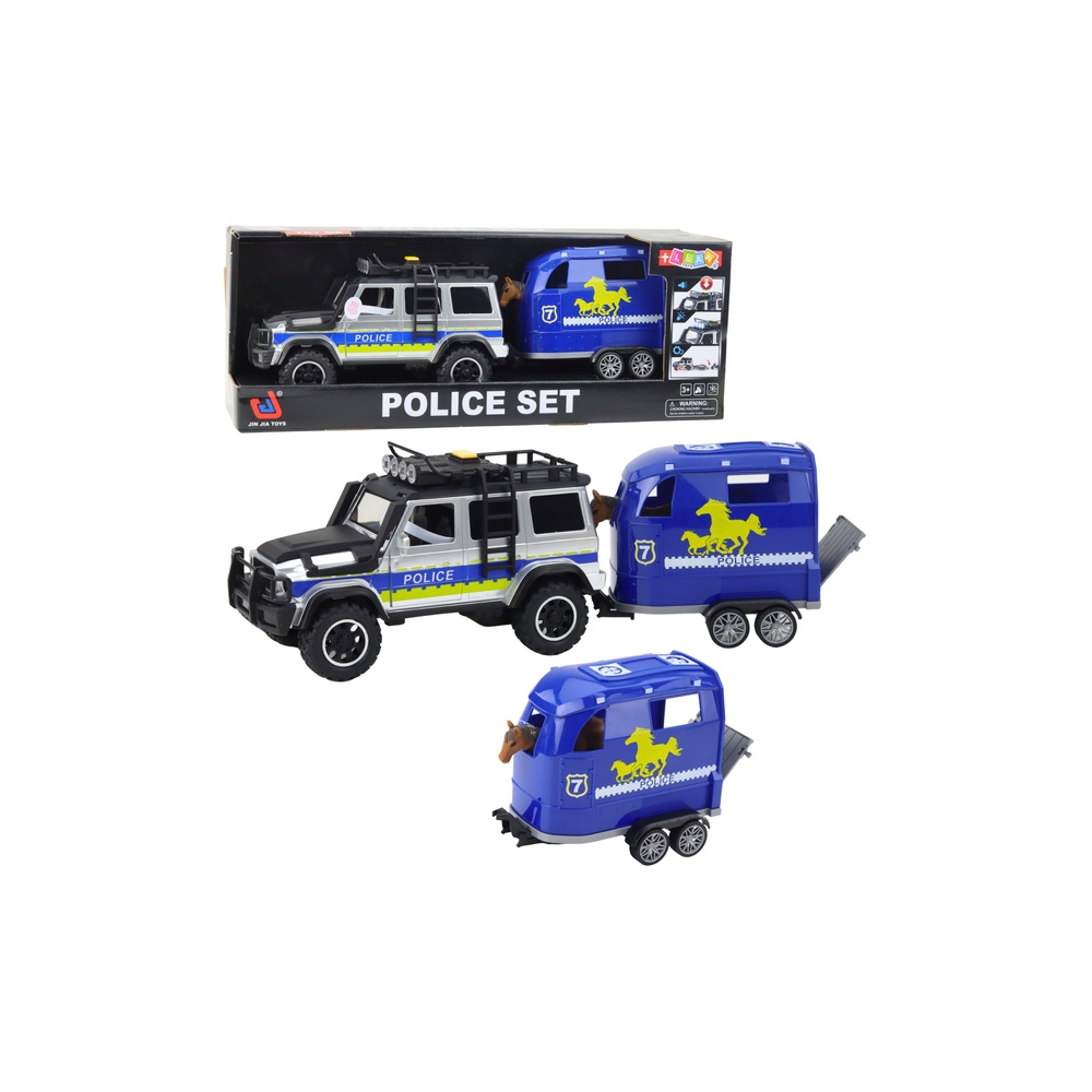Policijos visureigis su priekaba arkliams vežti: šviesos ir garsai-Žaislai, Auto ir transporto žaislai, Mašinos-e-vaikas