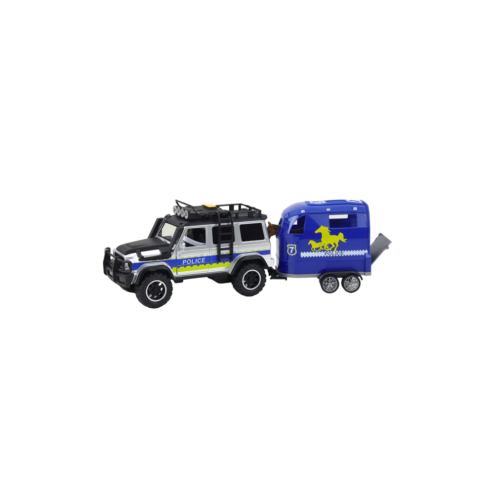 Policijos visureigis su priekaba arkliams vežti: šviesos ir garsai-Žaislai, Auto ir transporto žaislai, Mašinos-e-vaikas