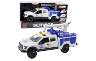 Service Truck with Crane Lights Sounds White 1:12