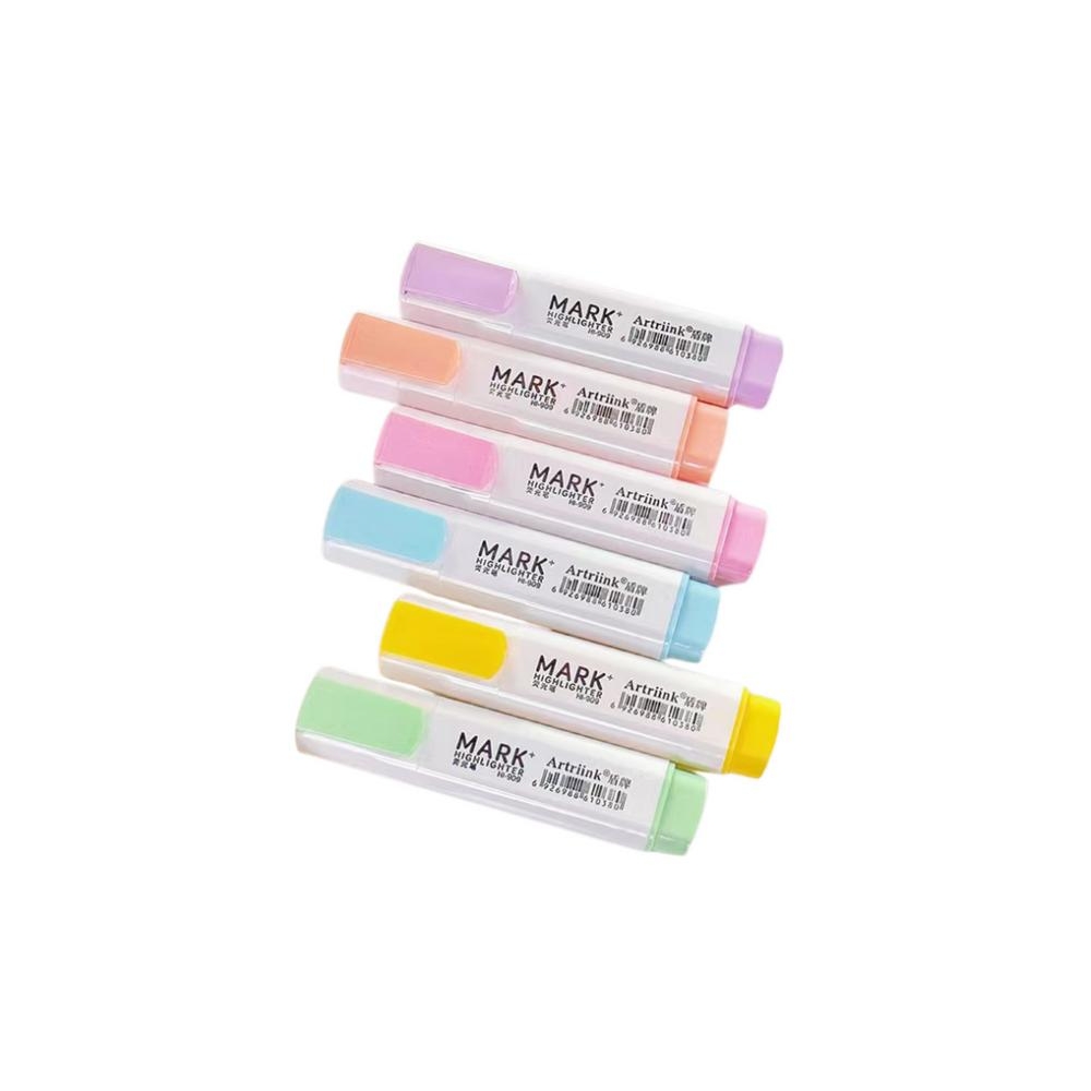 Biuro pastelinių ryškiklių rinkinys 6vnt