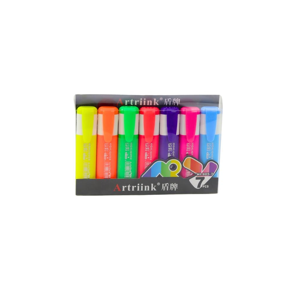 Neoninių spalvų ryškiklių rinkinys 7 vnt