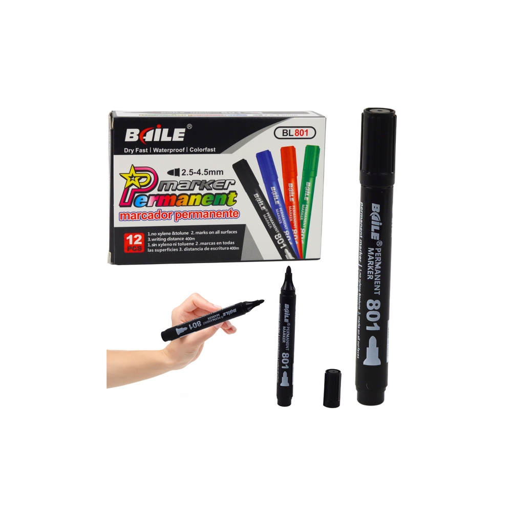Marker Permanentny Wodoodporny Czarny 2,5-4,5 mm