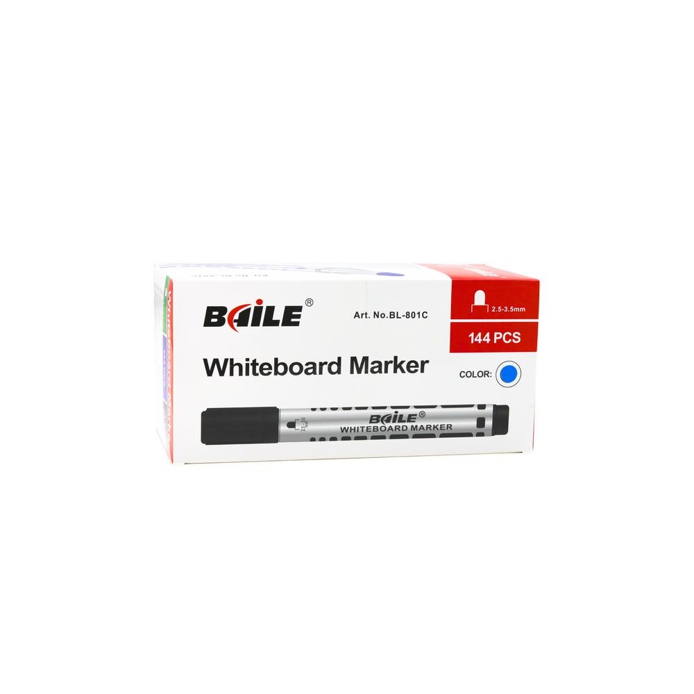 Mėlynų sausų trinamų lentos žymeklių rinkinys 12 vnt
