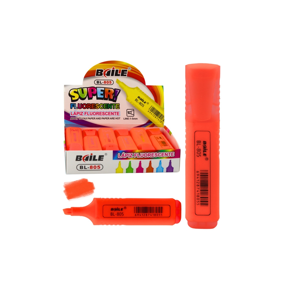 Highlighter Marker For Notes School Office Neon Intense Orange