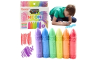 Kreda Kolorowa Neonowa Tablicowa Chodnikowa Zestaw 6 Szt