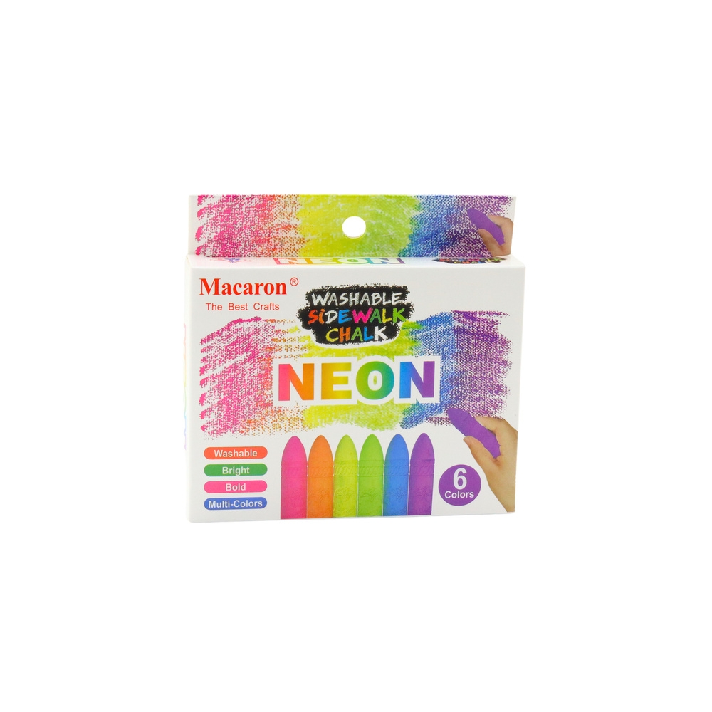Kreda Kolorowa Neonowa Tablicowa Chodnikowa Zestaw 6 Szt