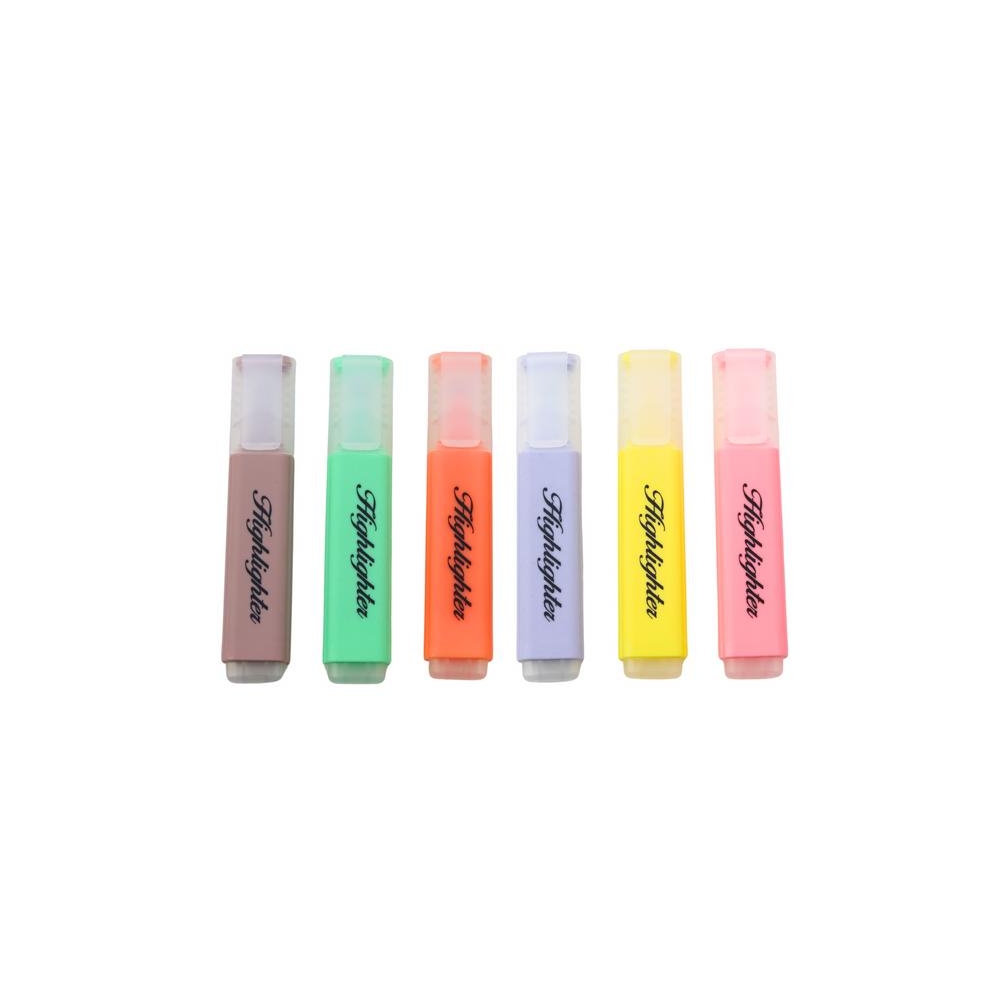 Set of Highlighters Note Markers Pastel Colors 6pcs
