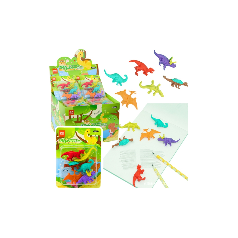 6 mokyklinių trintukų rinkinys "Dinozaurai