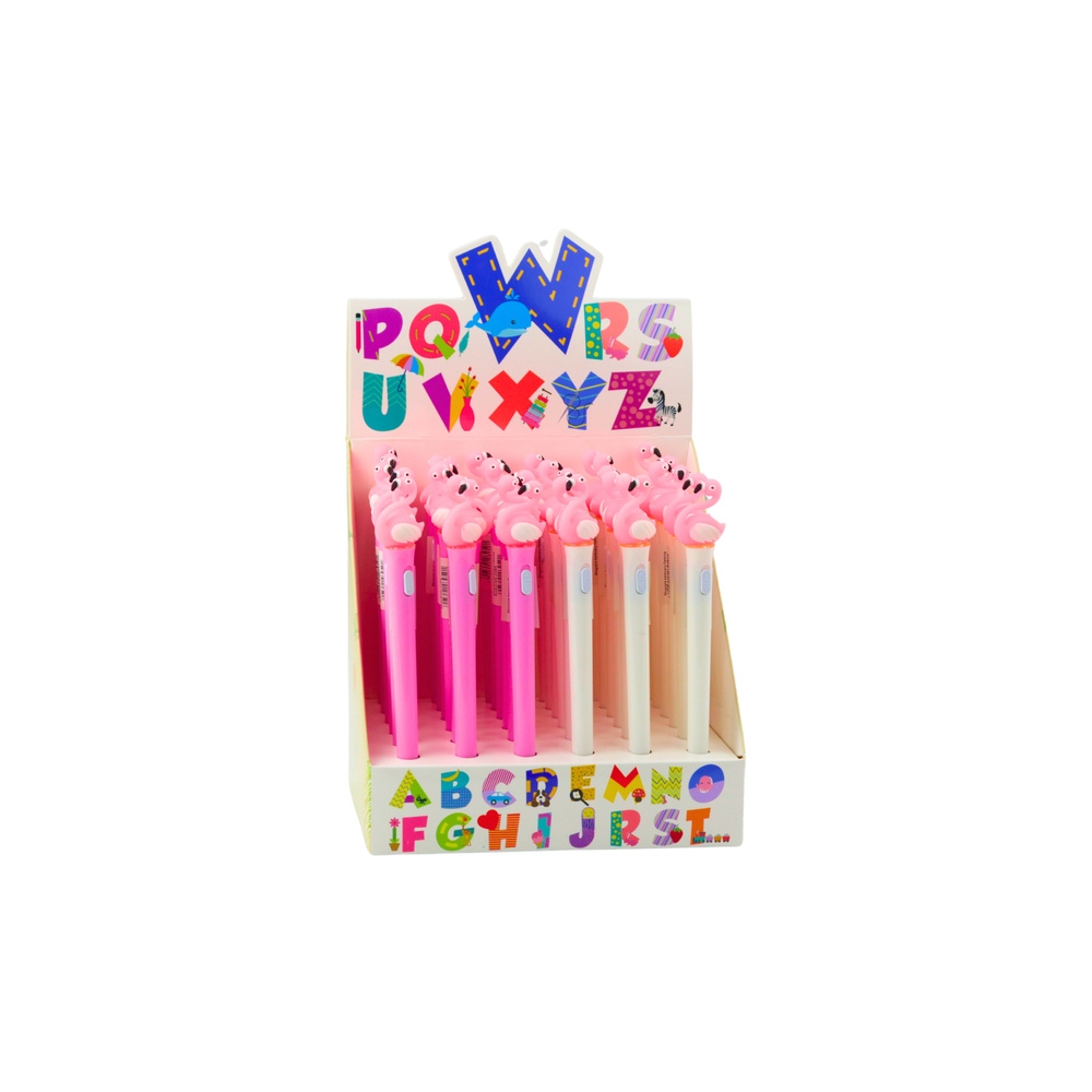 Švytinčios rožinės spalvos flamingo biros su mėlynu rašalu 0,7 mm Mišinys