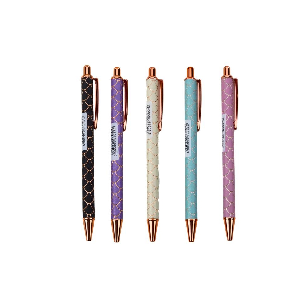 Metal Ballpoint Pen Automatic Scale Effect Blue Ink 1.0mm