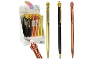 Metalinis automatinis rašiklis 1,0 mm mėlynu rašalu, 1vnt
