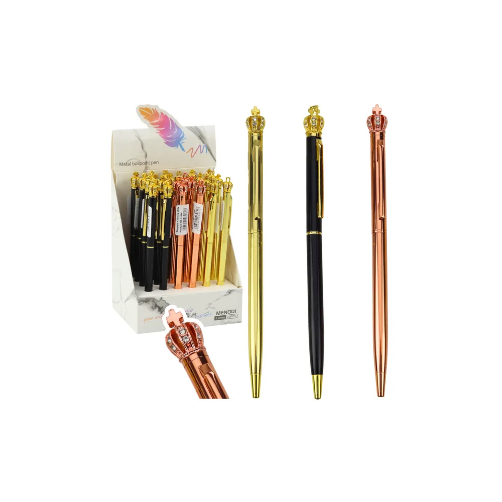 Metalinis automatinis rašiklis 1,0 mm mėlynu rašalu, 1vnt