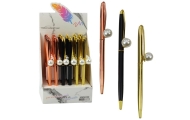 metalinis automatinis perlamutrinis rašiklis mėlynu rašalu 1,0 mm, 1 vnt