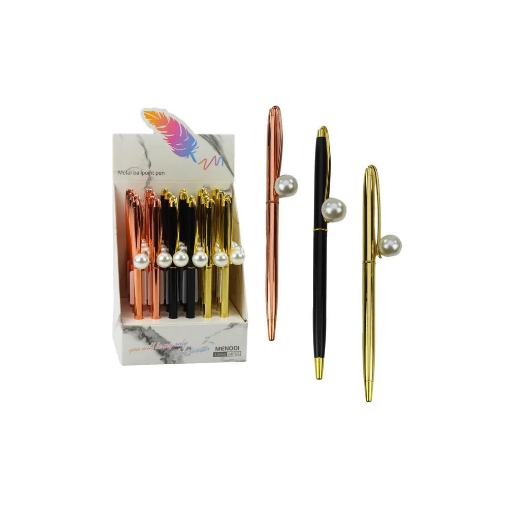 metalinis automatinis perlamutrinis rašiklis mėlynu rašalu 1,0 mm, 1 vnt