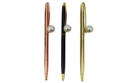 Metal Ballpoint Pen Automatic Pearl Blue Ink 1.0mm