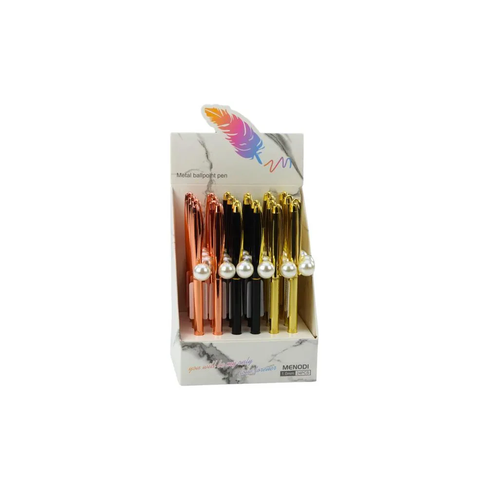 metalinis automatinis perlamutrinis rašiklis mėlynu rašalu 1,0 mm, 1 vnt
