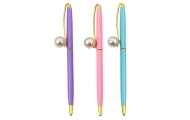 Metal Ballpoint Pen Automatic Pearl Blue Ink 1.0mm Mix